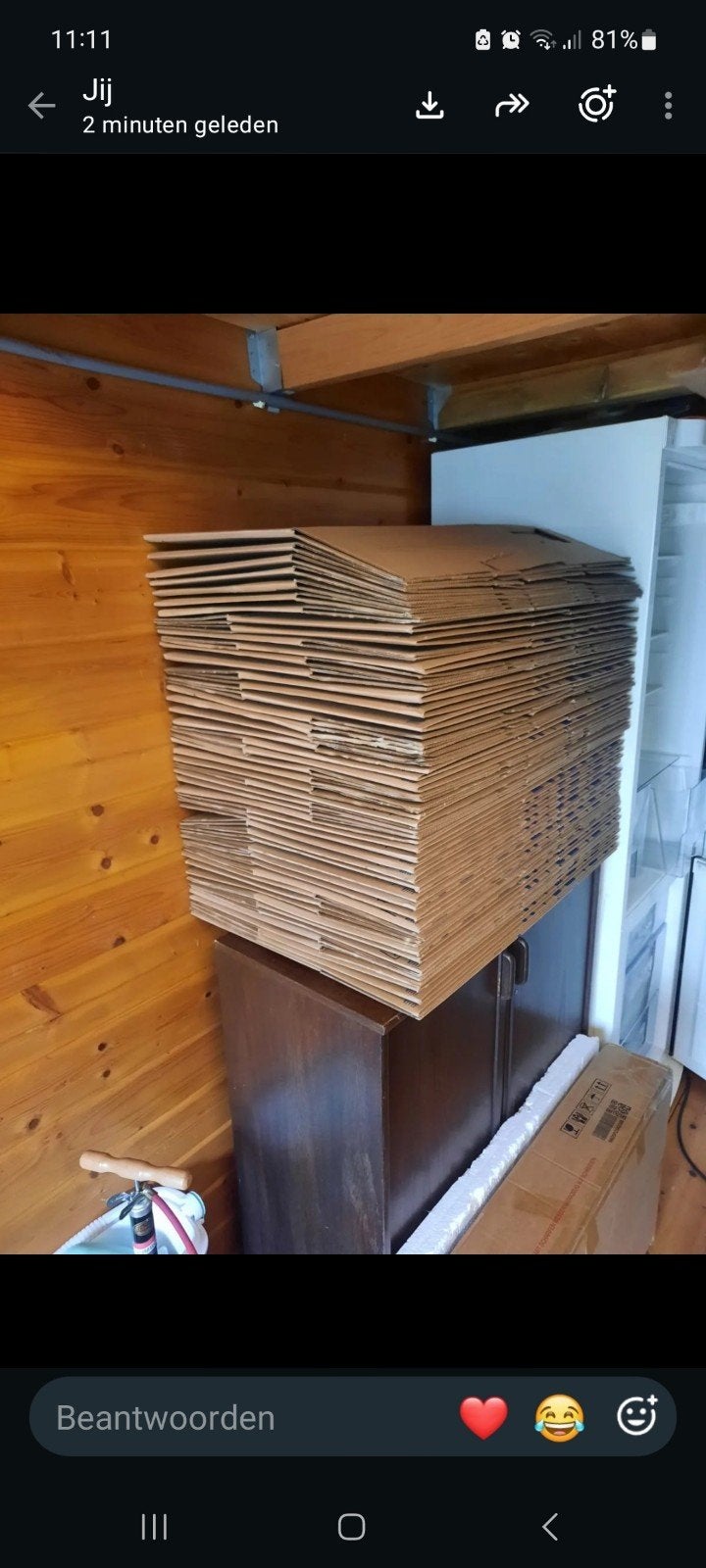 60 verhuisdozen, 50 tot 150 cm, Ophalen of Verzenden, Zo goed als nieuw, 10 m² of meer