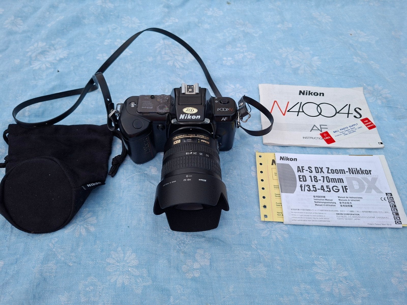 Nikon N4004S AF + AF-DS DX Zoom-Nikkor ED 18-70 mm lens, Ophalen of Verzenden, Gebruikt, Spiegelreflex, Nikon