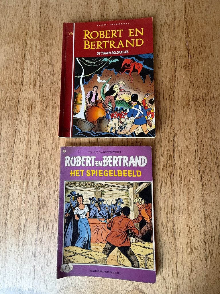 Robert en Bertrand – 2 oude strips, Boeken, Gelezen, Willy van der Steen., Ophalen of Verzenden, Meerdere stripboeken