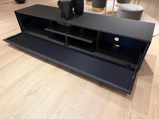 Ardeno Mika 160 tv meubel met media klep OUTLET, Ophalen, 150 tot 200 cm, Zo goed als nieuw, Glas