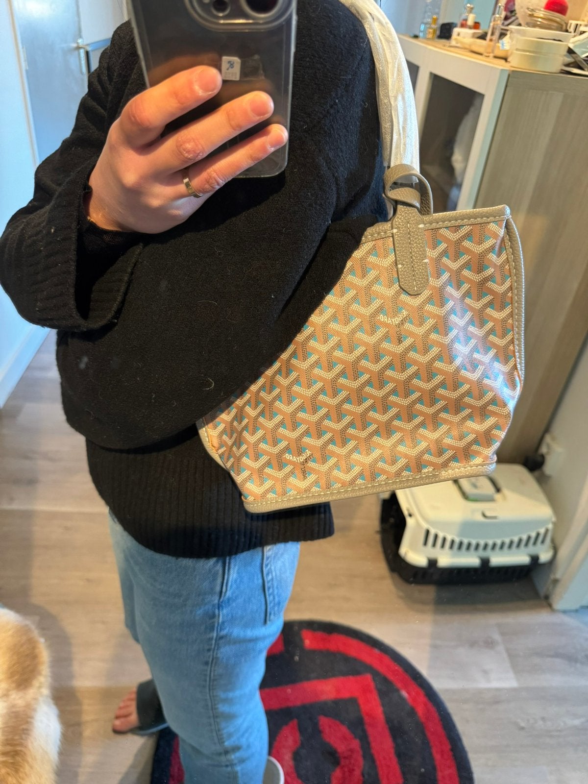 Goyard Bag Grey Mini Tote Bag, Sieraden, Tassen en Uiterlijk, Tassen | Damestassen, Ophalen of Verzenden, Nieuw, Grijs, Shopper