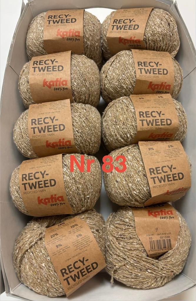 10 bollen Katia ReCy Tweed nr 83, Nieuw, Ophalen of Verzenden, Wol of Garen, Wol& zo