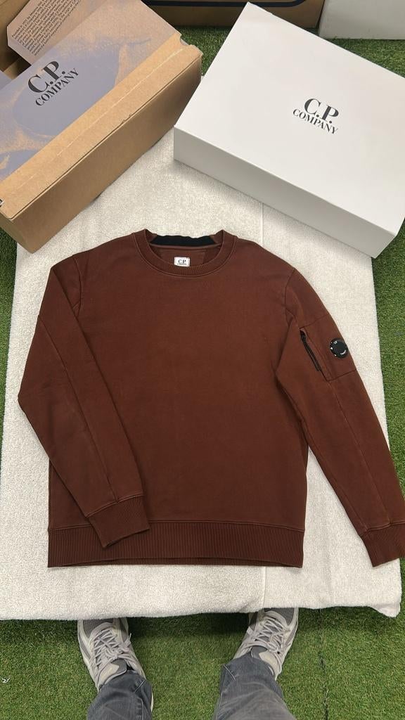 C.P. Company Sweater trui pull met Crewneck en Lens - Nieuw, Bruin, ., Nieuw, Ophalen of Verzenden