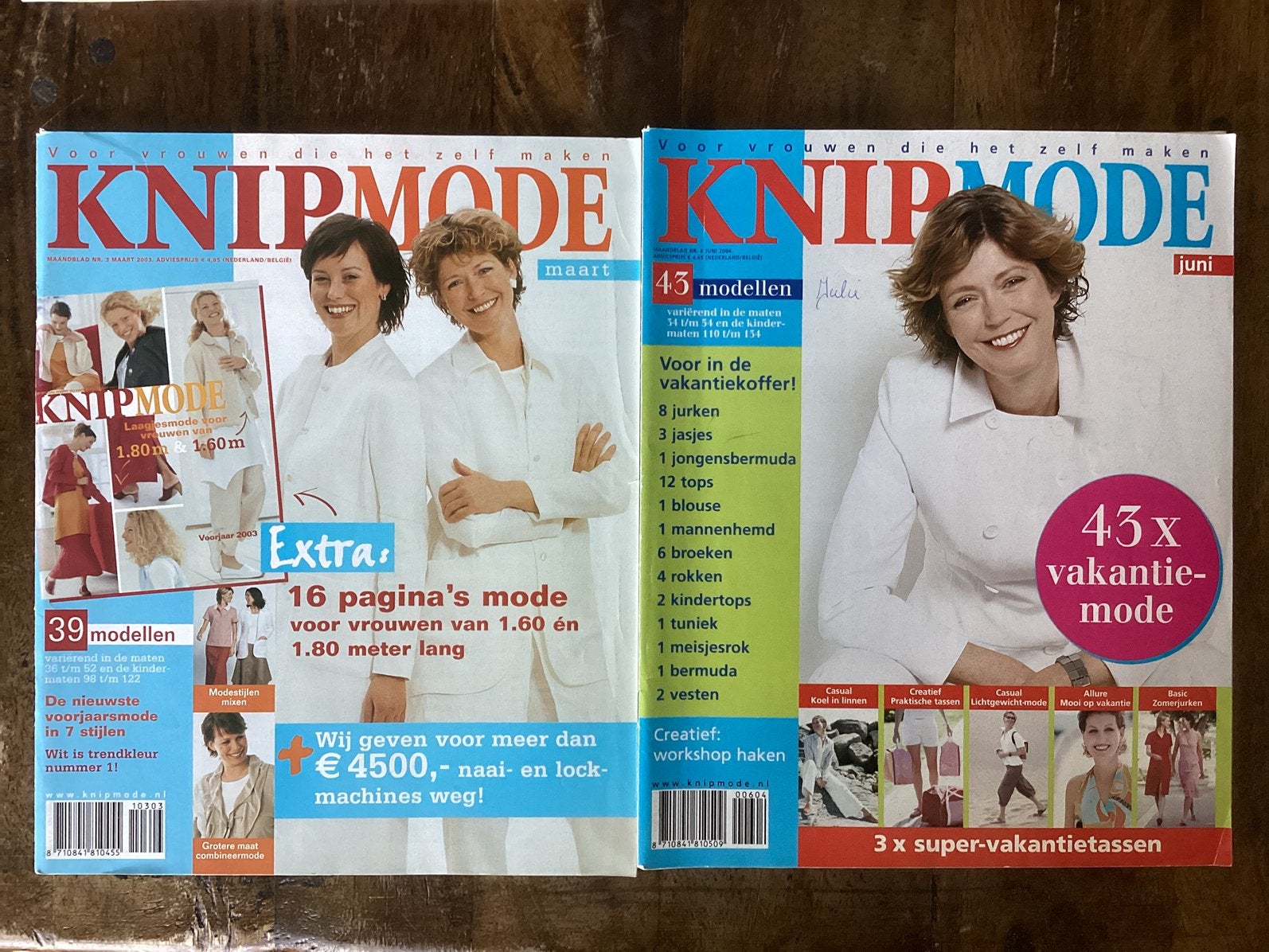 2X Knipmode, maart 2003/juni 2004, Ophalen of Verzenden, Zo goed als nieuw, Vrouw, Knipmode