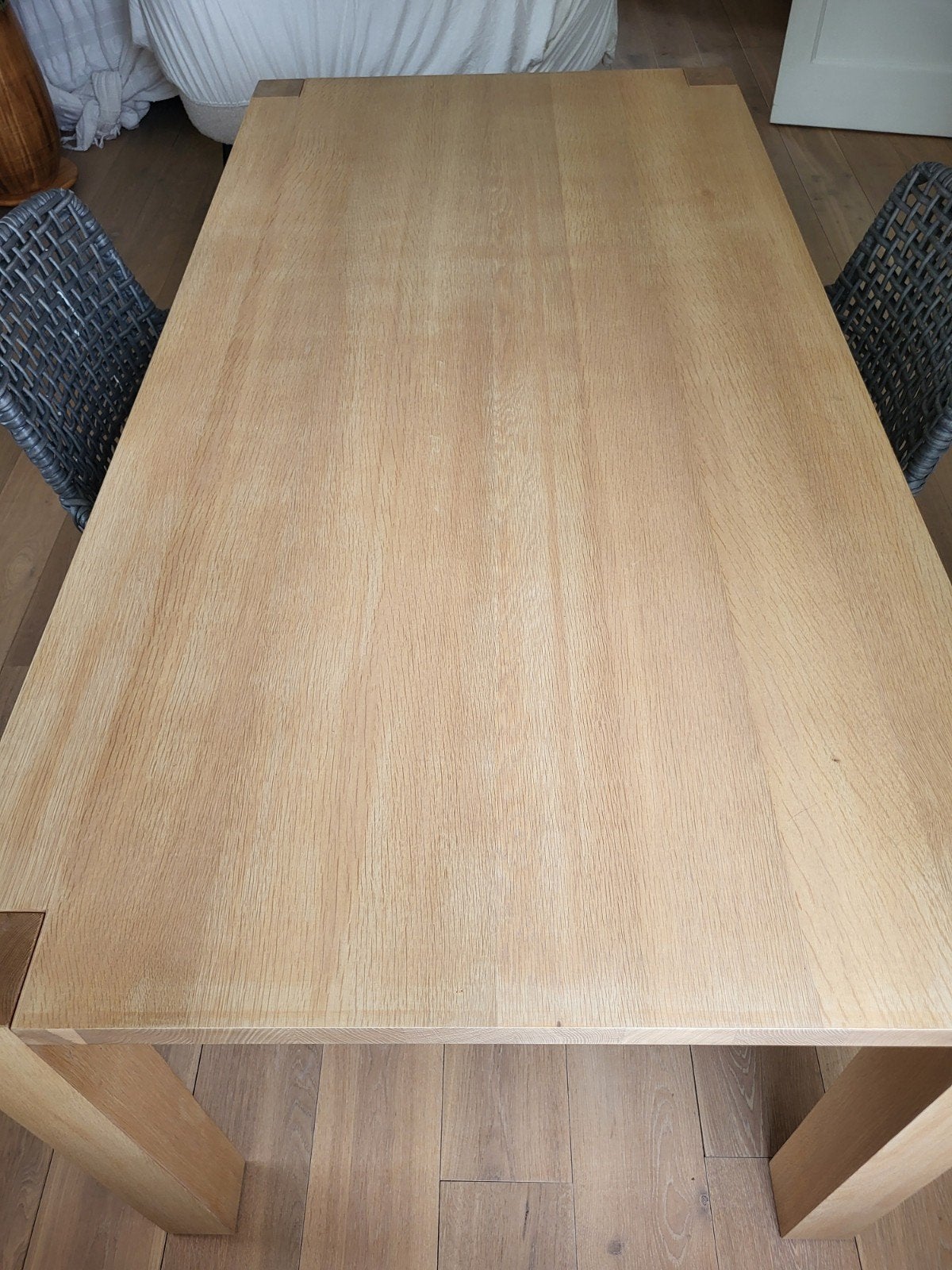 Stevige strakke eetkamertafel 180x90, Huis en Inrichting, Tafels | Eettafels, Ophalen, Strak, Gebruikt, Eikenhout