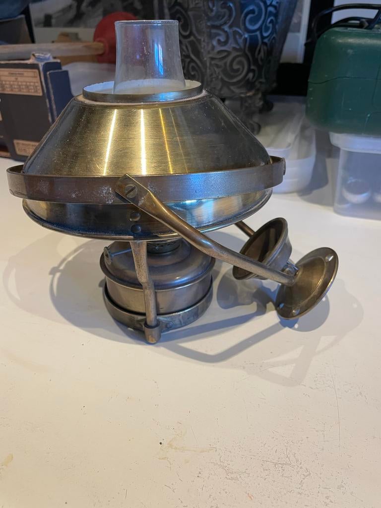 Antieke Koperen Bootlamp / Scheepslamp - Olie Lamp, Huis en Inrichting, Lampen | Hanglampen, Ophalen of Verzenden, Zo goed als nieuw