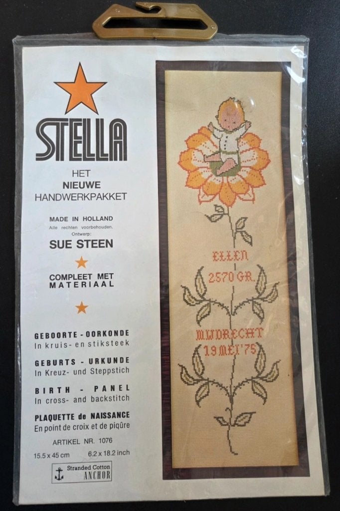 Geboorte - oorkonde borduurpakket Stella (Nieuw), Verzenden, Nieuw, Handborduren, Borduurpakket