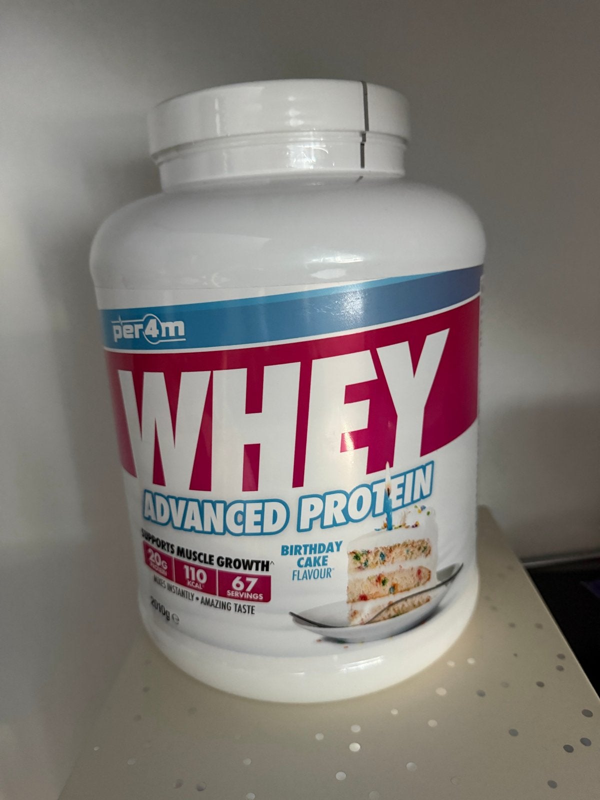 Per4m Whey Advanced Protein Birthday Cake 2010g Nieuw, Ophalen of Verzenden, Nieuw, Poeder of Drank