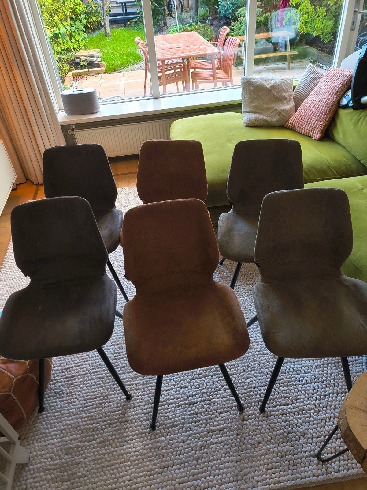 Bronx71 Eetkamerstoelen - Antraciet, Bruin, Groen, Ophalen, Kunststof, Overige kleuren, Zo goed als nieuw