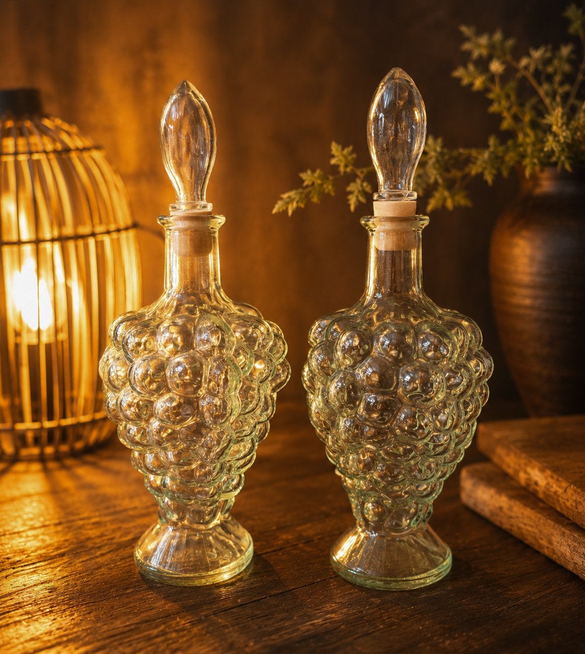 Set van 2 Italiaanse karaffen in druiventros design, 28 cm h, Ophalen of Verzenden