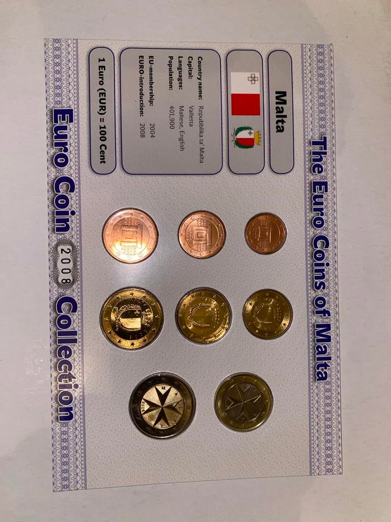 Malta Euro Muntcollectie 2008 - Ongecirculeerde Kwaliteit, Postzegels en Munten, Munten | Europa | Euromunten, Ophalen of Verzenden