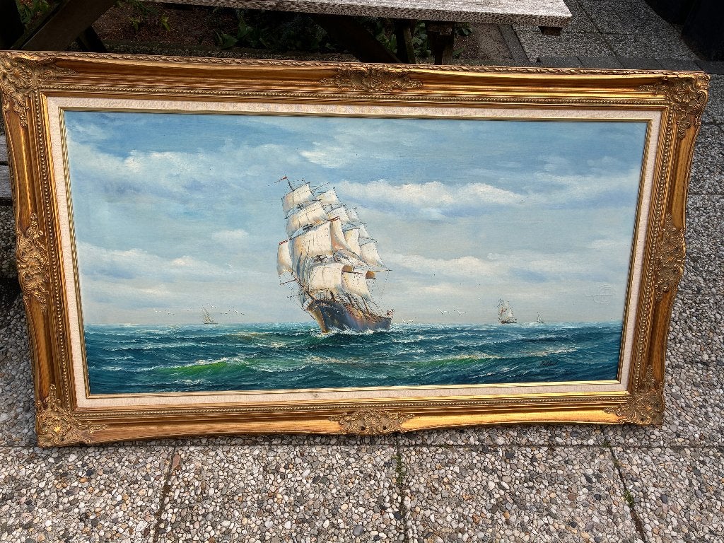 Te koop 2x een olieverf schilderij, Antiek en Kunst, Ophalen