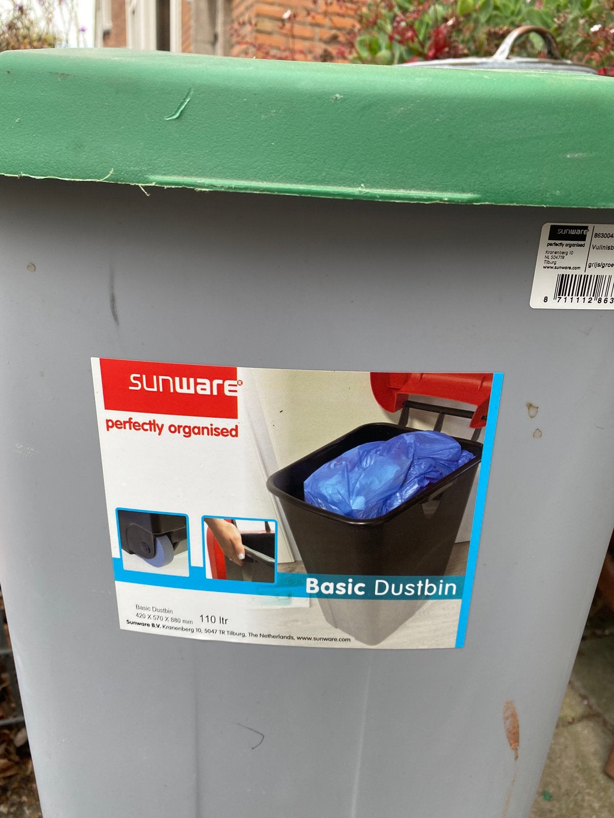 Kunststof rolcontainer 110 liter, Ophalen, Kunststof, Zo goed als nieuw, Minder dan 10 liter