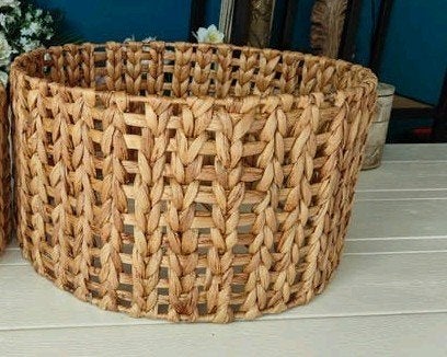 Boho bananenblad lampenkap natuur Ibiza landelijk, Hanglamp, Bruin, Natuurlijk materiaal, Rond