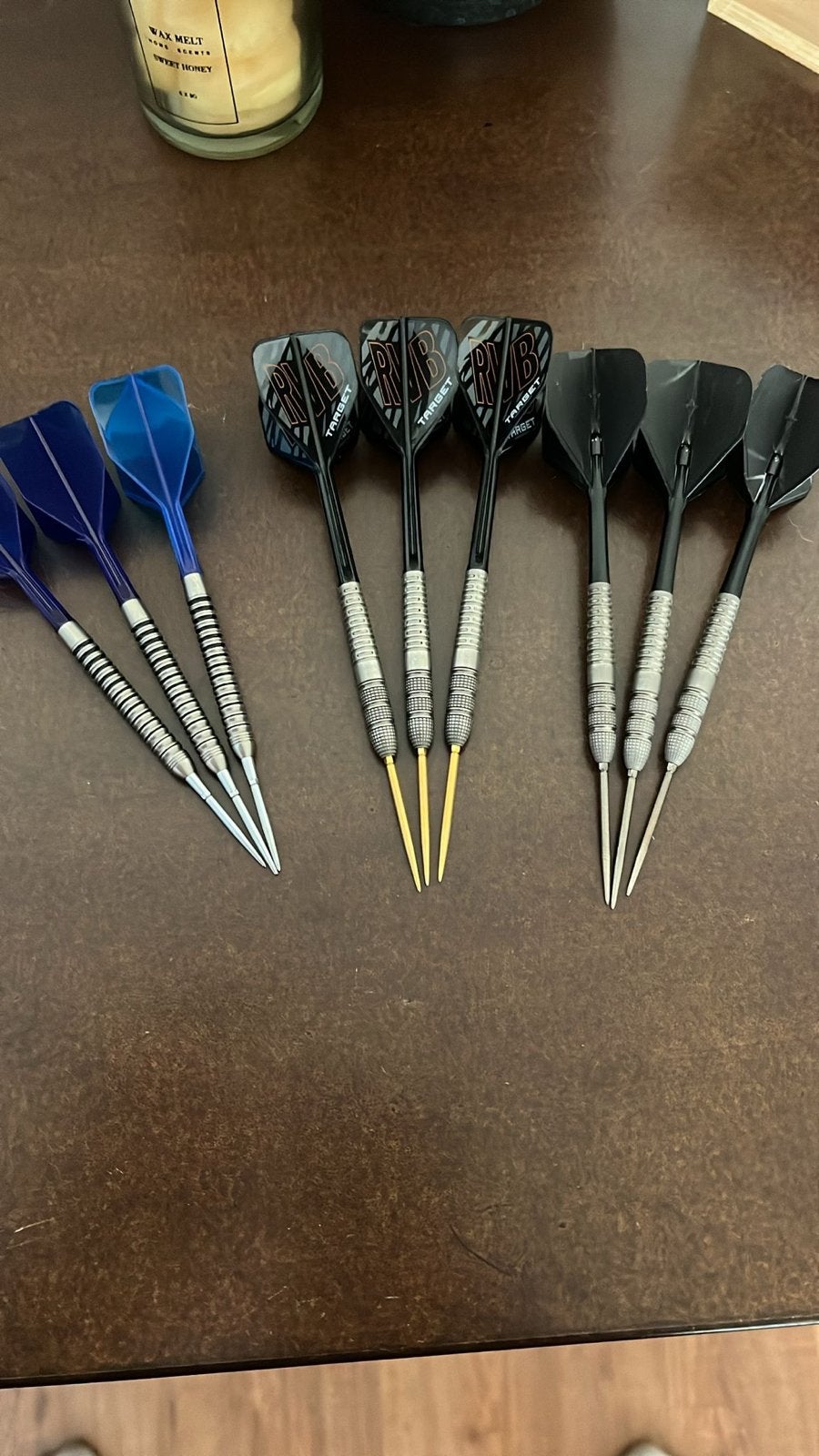 Target Darts 23gr en 25gr RvB - Gebruikt, Ophalen of Verzenden, Gebruikt, Pijlen