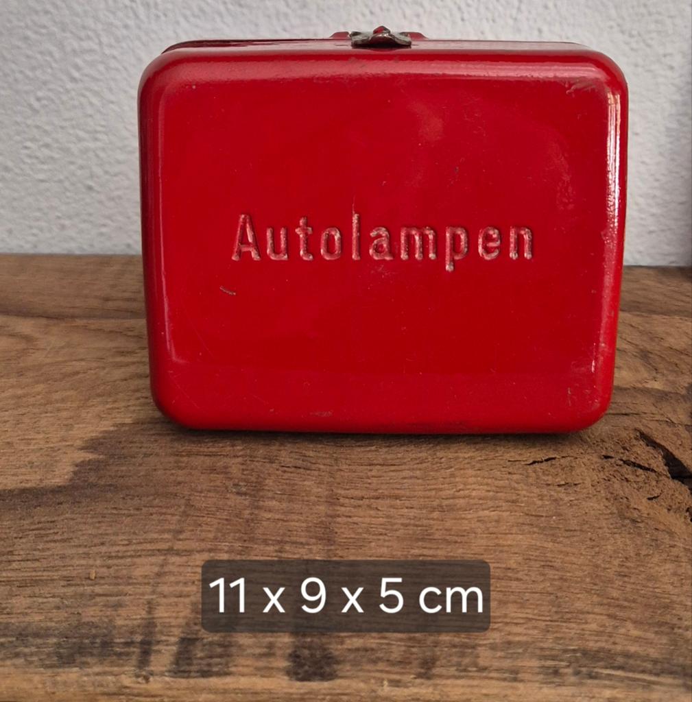 Vintage Autolampen Opbergdoos Metaal - Leuk voor Verzamelaar, Auto-onderdelen, Ophalen of Verzenden