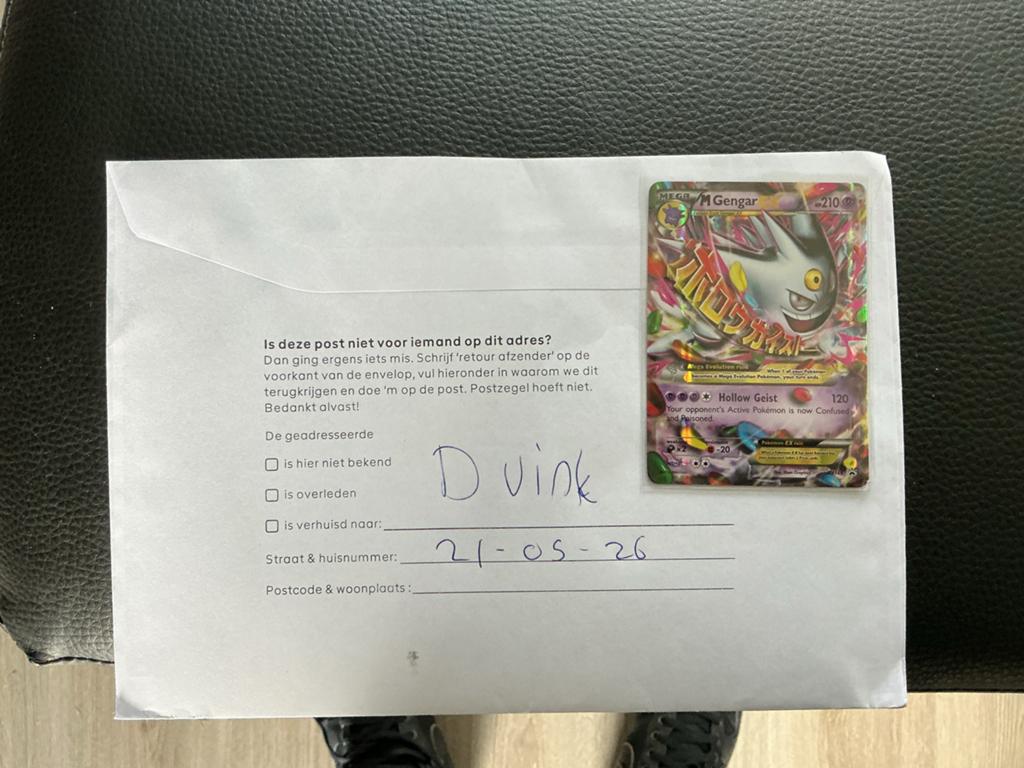 Pokémon mgengar EX kaart, Ophalen of Verzenden, Gebruikt, Losse kaart