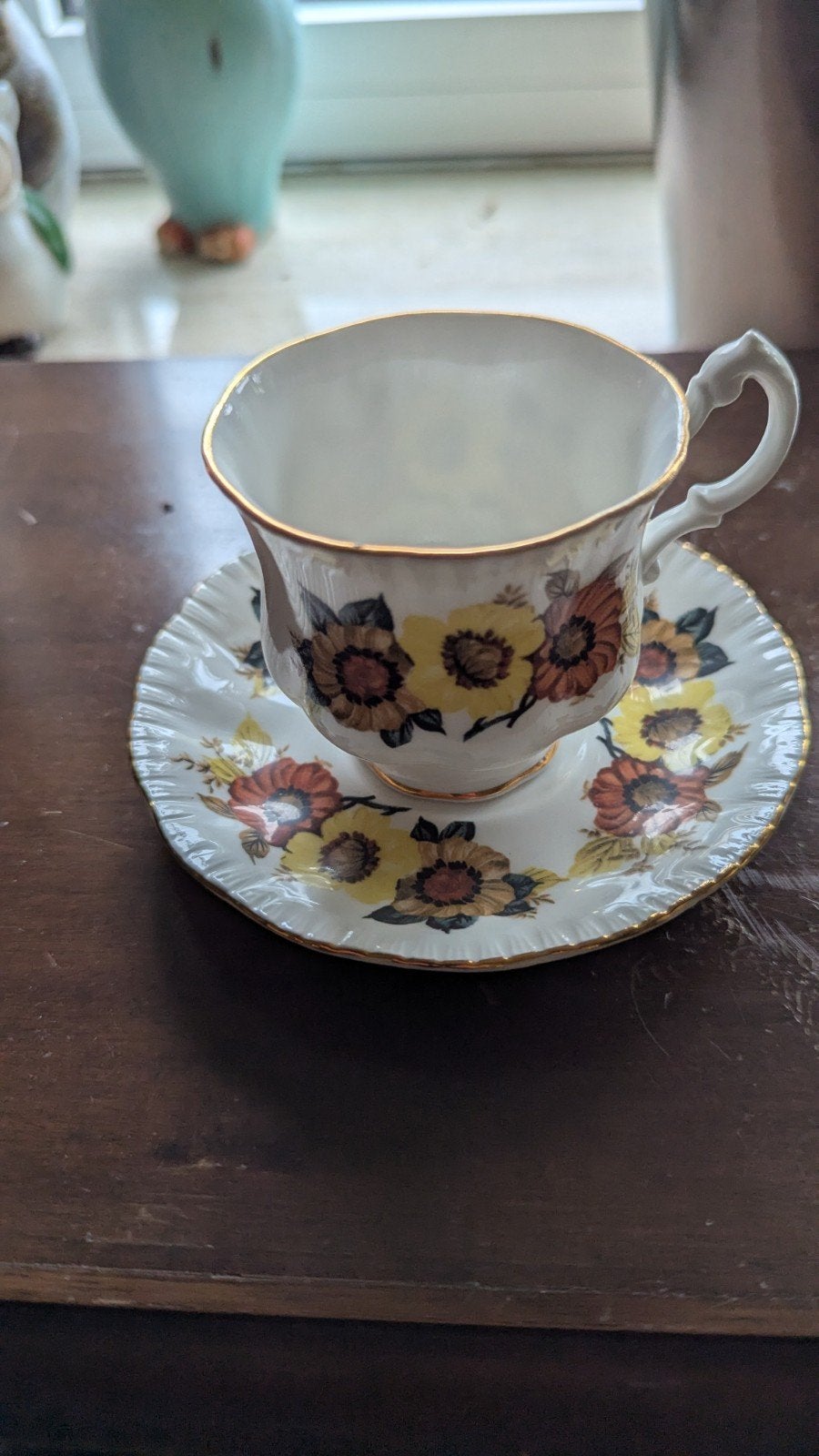 Royal Adderley theekop en schotel - Bloemenpatroon, Antiek en Kunst, Ophalen