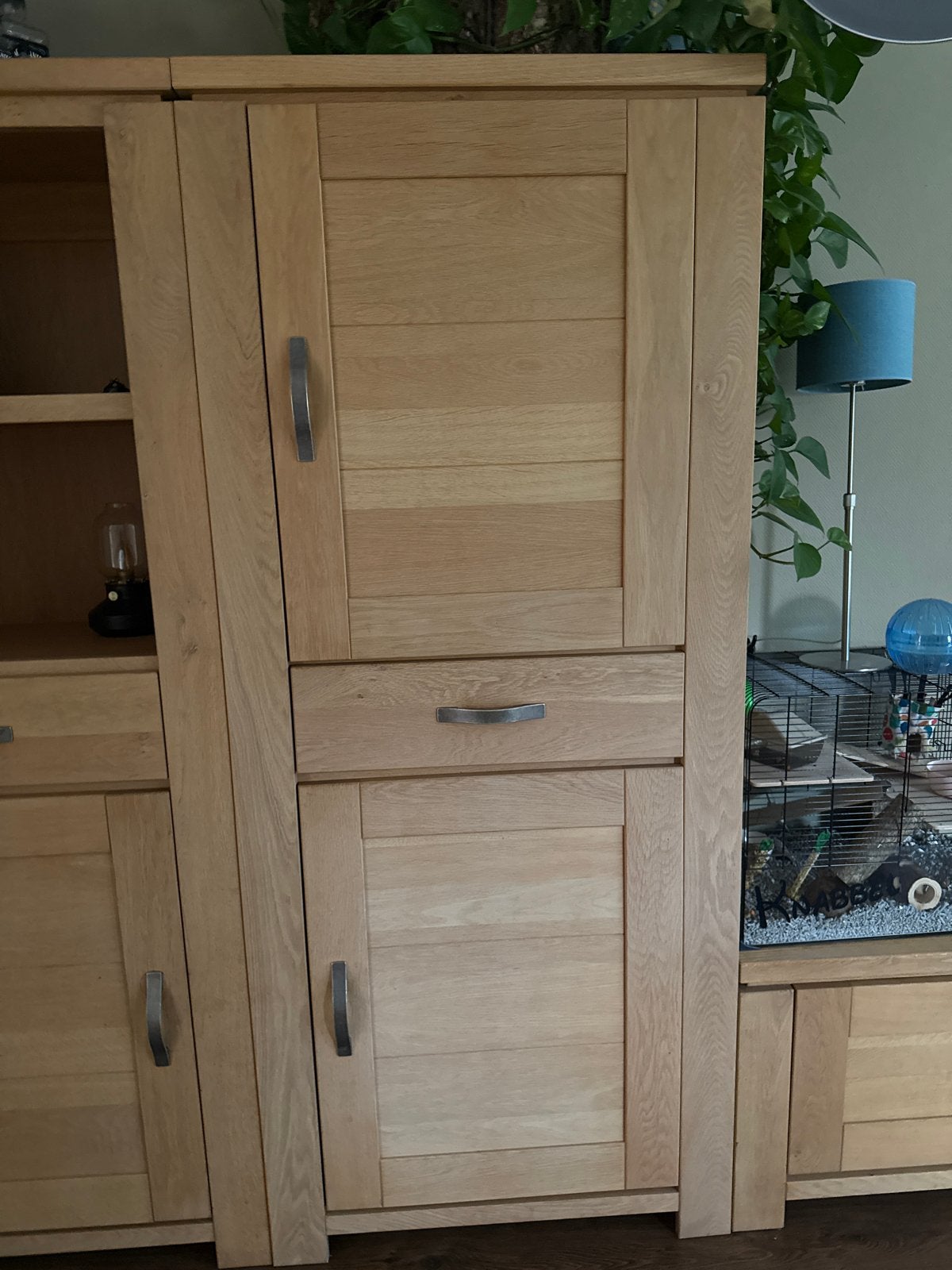 Massief blank eiken set: 2 Kasten, TV-meubel en Salontafel, Huis en Inrichting, Ophalen, Zo goed als nieuw