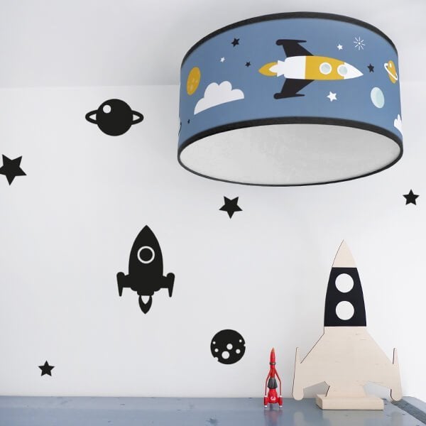 Plafondlamp Kinderlamp Lamp Raket Ruimte Blauw ANNIdesign, Info@annidesign.nl, Nieuw, Ophalen of Verzenden, Hans Andreussingel 15 2652 GA Berkel en Rodenrijs