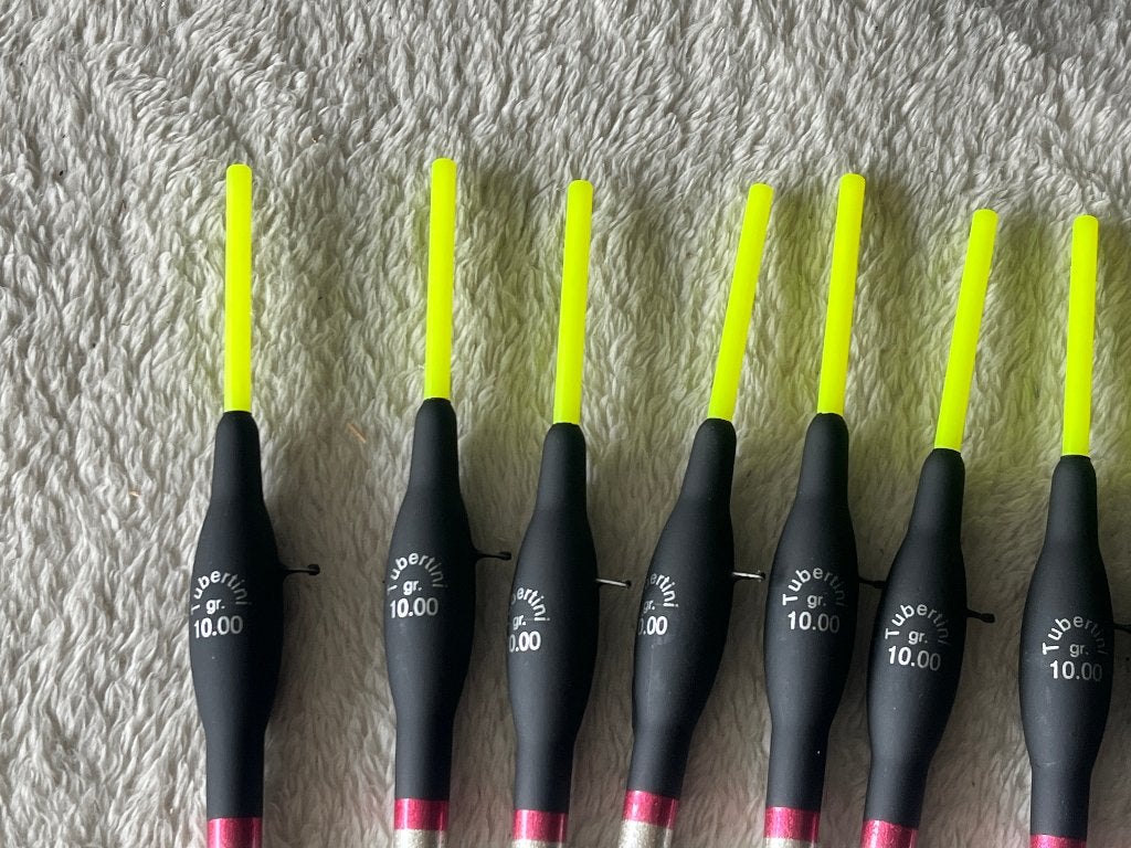 adv 905 / NIEUW set 28 dobbers TUBERTINI 10 gr, Watersport en Boten, Ophalen of Verzenden, Nieuw, Dobber of Lood