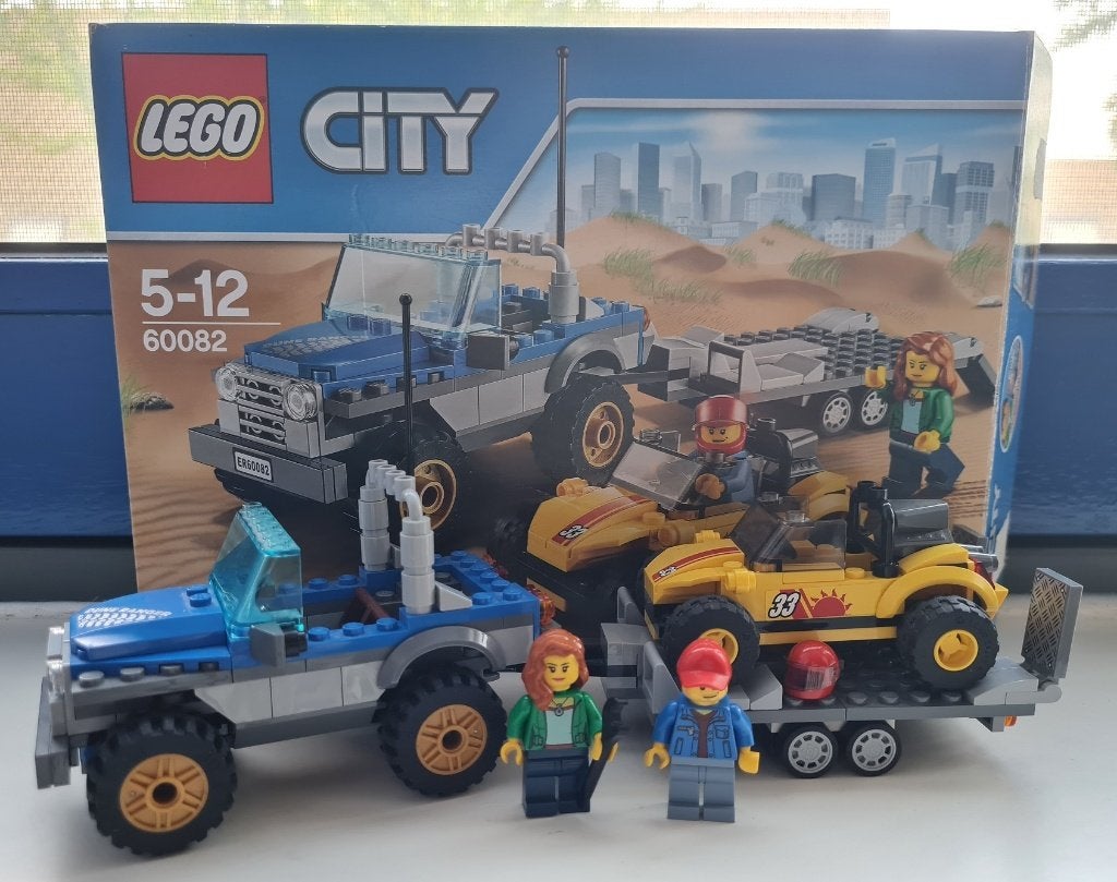 Lego City 60082 strand Buggy Transporter met 2 minifiguren, City, Inclusief instructies, Lego, Ophalen of Verzenden