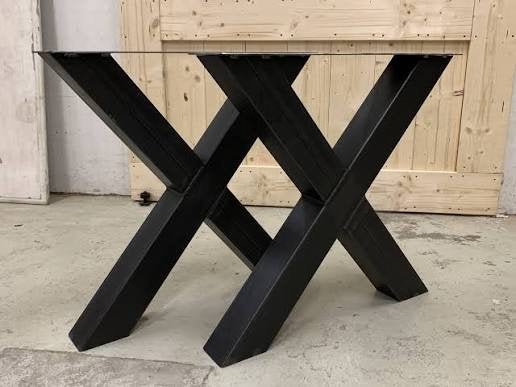 Metalen tafelpoot: V-vorm of kruis, veelzijdig design, Huis en Inrichting, Tafelonderdelen, Ophalen, Nieuw, Metaal, Tafelpoot