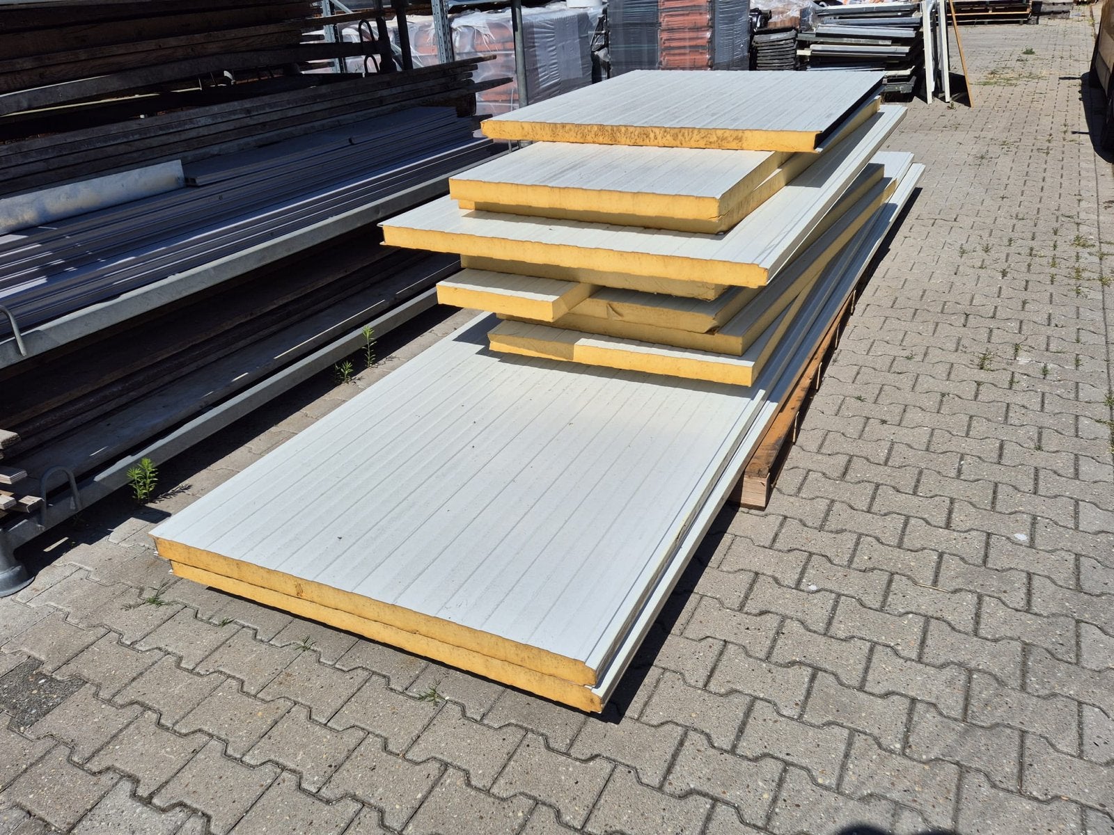 Sandwichpanelen 62mm RAL 9002 bi-bui, Ophalen, Zo goed als nieuw, Overige materialen, 50 tot 100 mm
