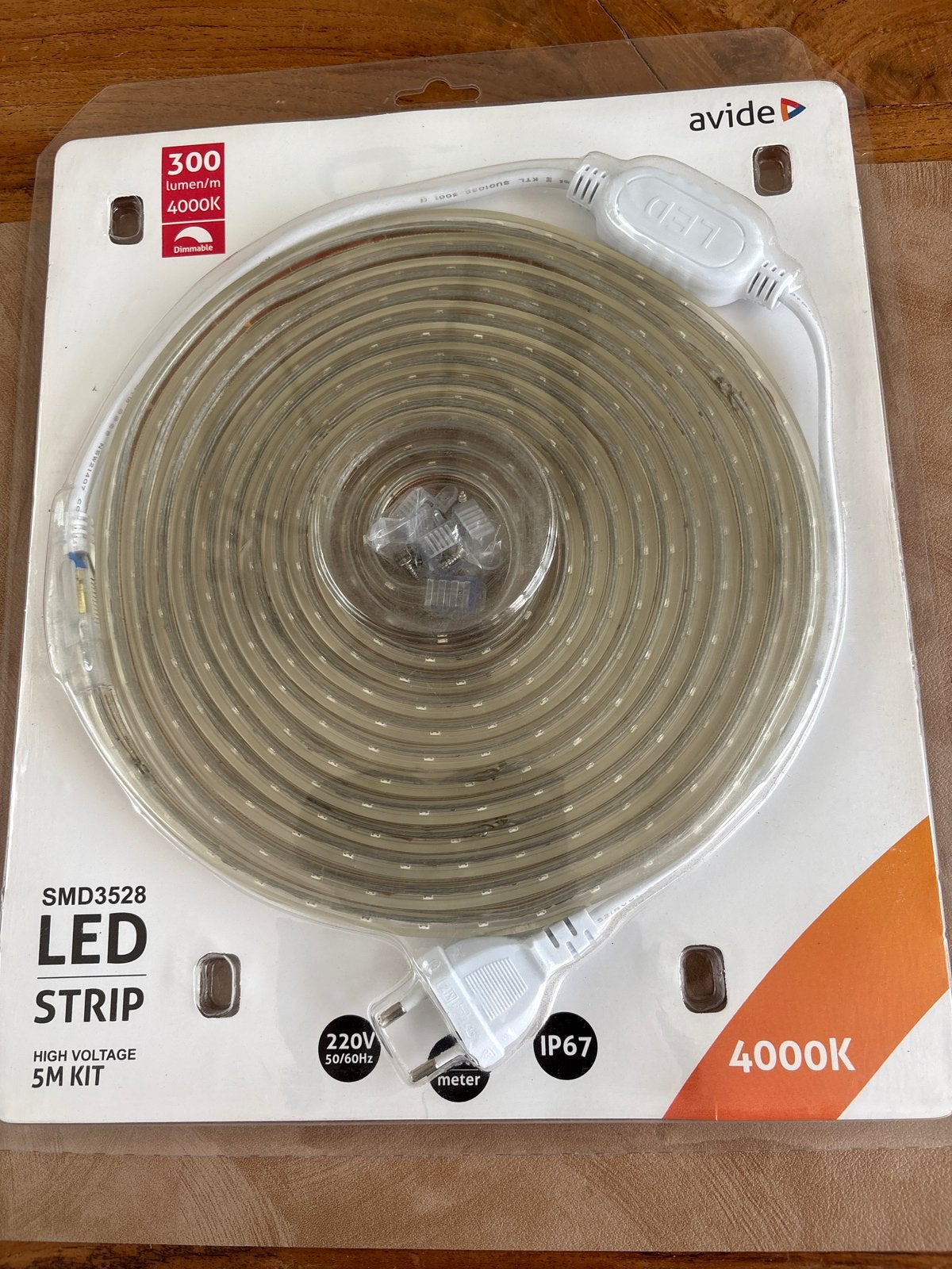 Avide SMD3528 LED Strip 5M Kit - 4000K, Dimbaar, Ophalen of Verzenden, Nieuw