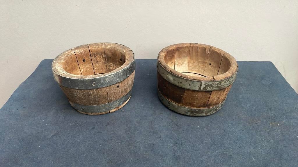 2 vintage houten kaasmallen, Ophalen of Verzenden