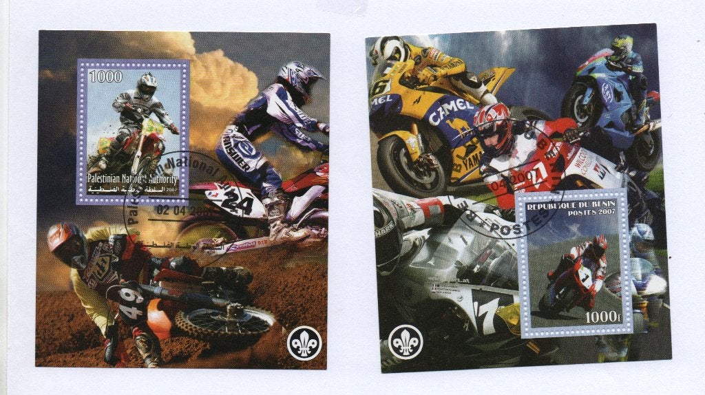Motors - 2 mooie blokjes 2007 - Gestempeld, Verzenden, Gestempeld, Auto's