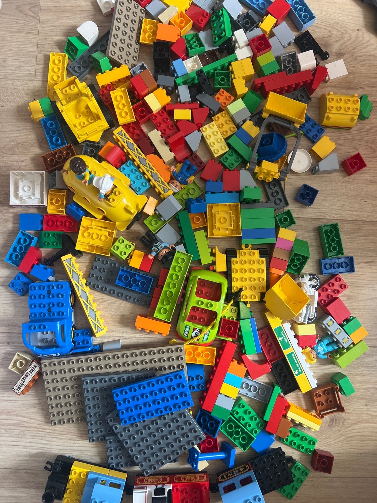 Grote partij origineel LEGO Duplo: trein, auto's, onderzeeër, Ophalen, Gebruikt, Duplo, Meerdere sets