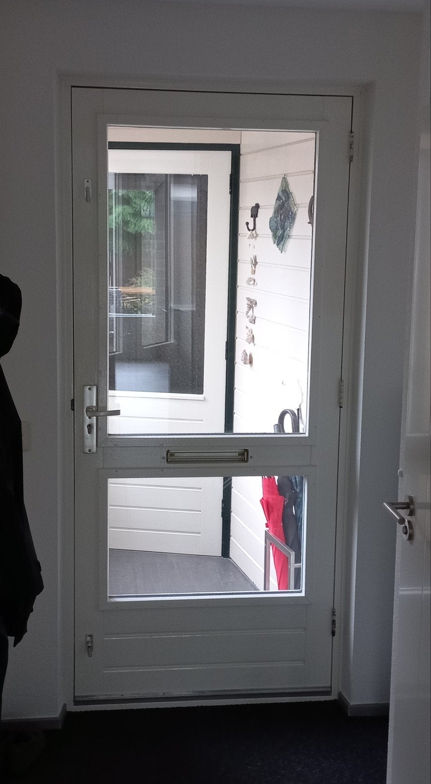 Voordeur met dubbel glas, beslag en scharnieren, Ophalen, Gebruikt, Minder dan 80 cm, Buitendeur