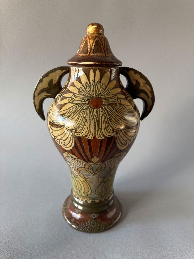 Plateel van Distel Amsterdam, deksel vaas, 35 cm hoog, Antiek en Kunst, Ophalen of Verzenden