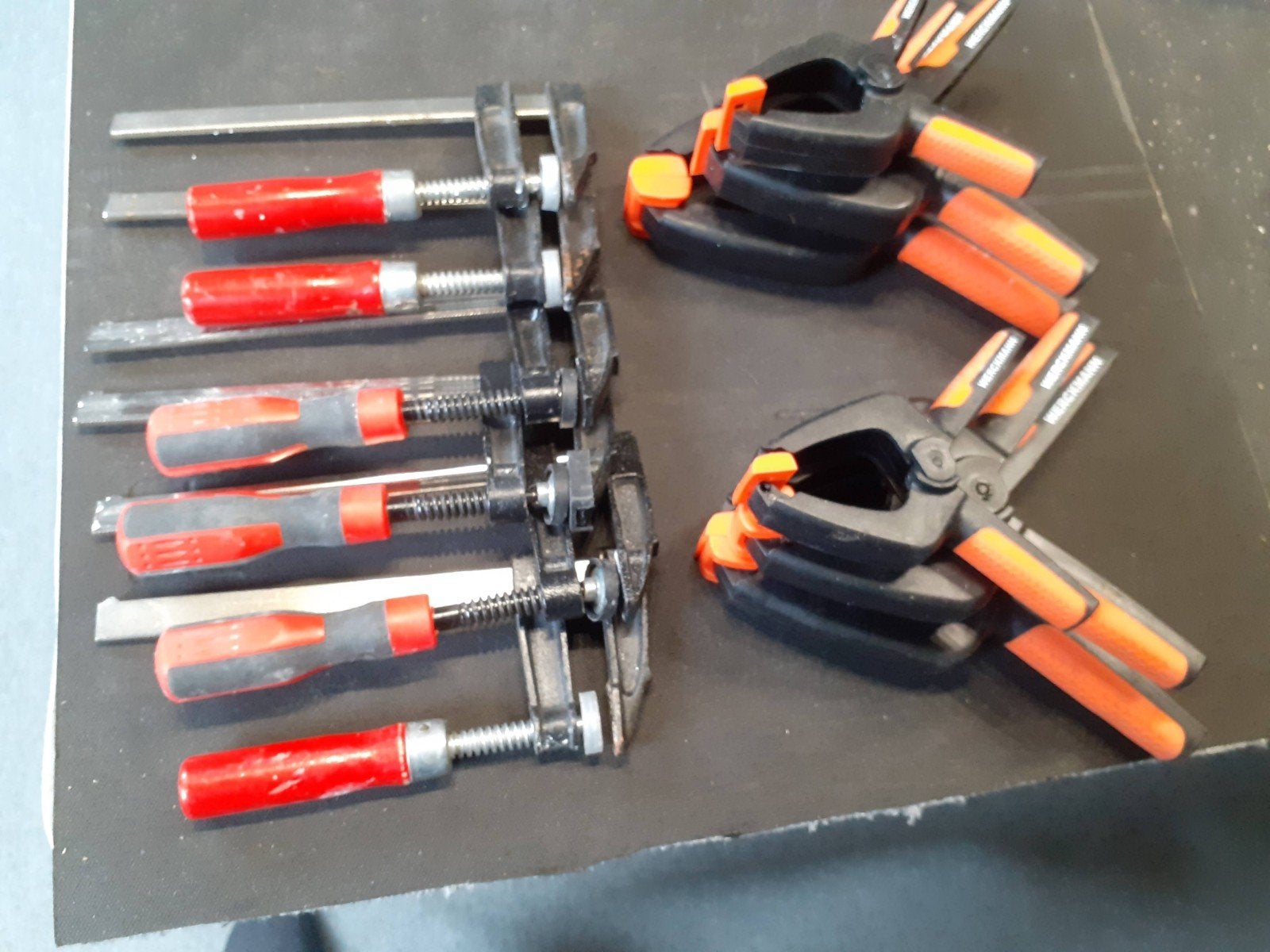Set van 6 lijmklemmen en 2 veerklemmen, Ophalen, Gebruikt, Klem