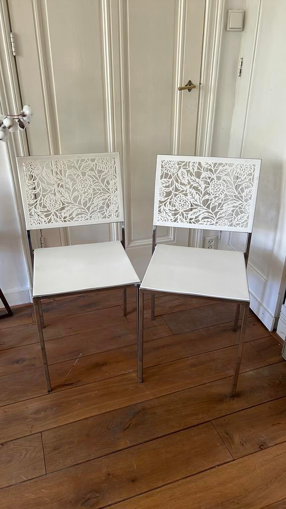 Prachtige design stoelen uit Italie., Ophalen, Kunststof, Twee, Wit