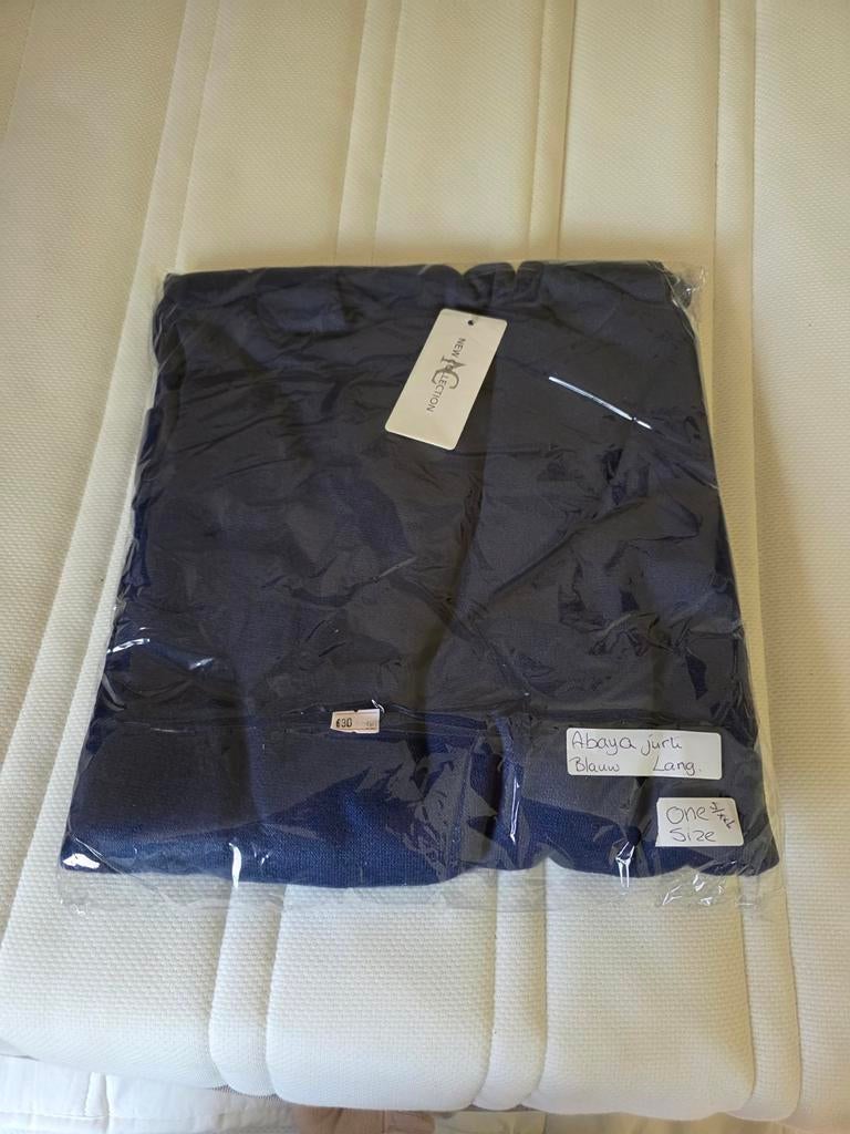 Nieuwe Abaya Jurk - Blauw, Lang, One Size, Blauw, Maat 46/48 (XL) of groter, Nieuw, Ophalen of Verzenden