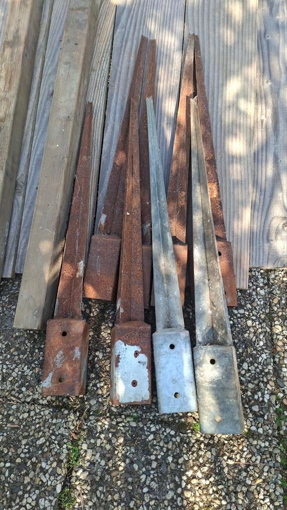 Steigerhouten planken plus palen en grondpinnen, Tuin en Terras, Palen, Balken en Planken, Ophalen, 250 cm of meer, Planken