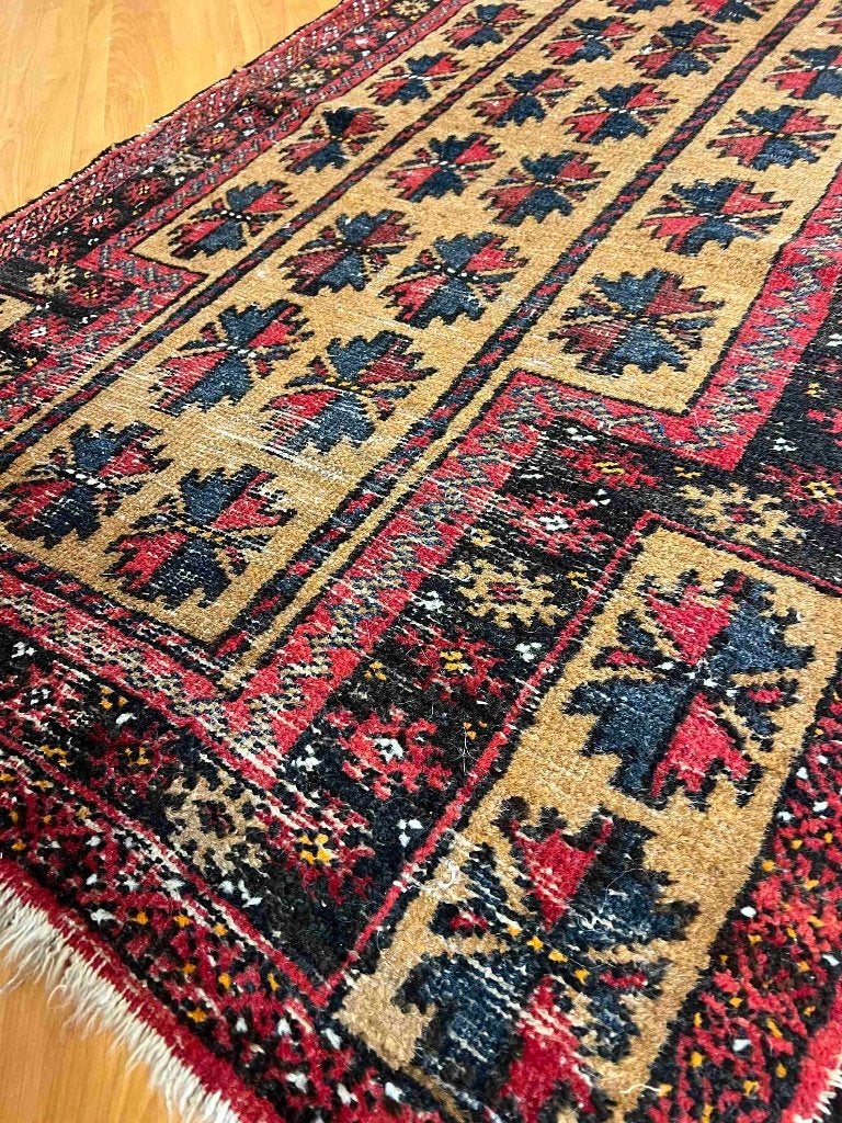 Handgeknoopt Perzisch Bukhara patroon tapijt 140/88 cm, Gebruikt, 100 tot 150 cm, Etten-Leur, DJT@dejuistetoon.eu