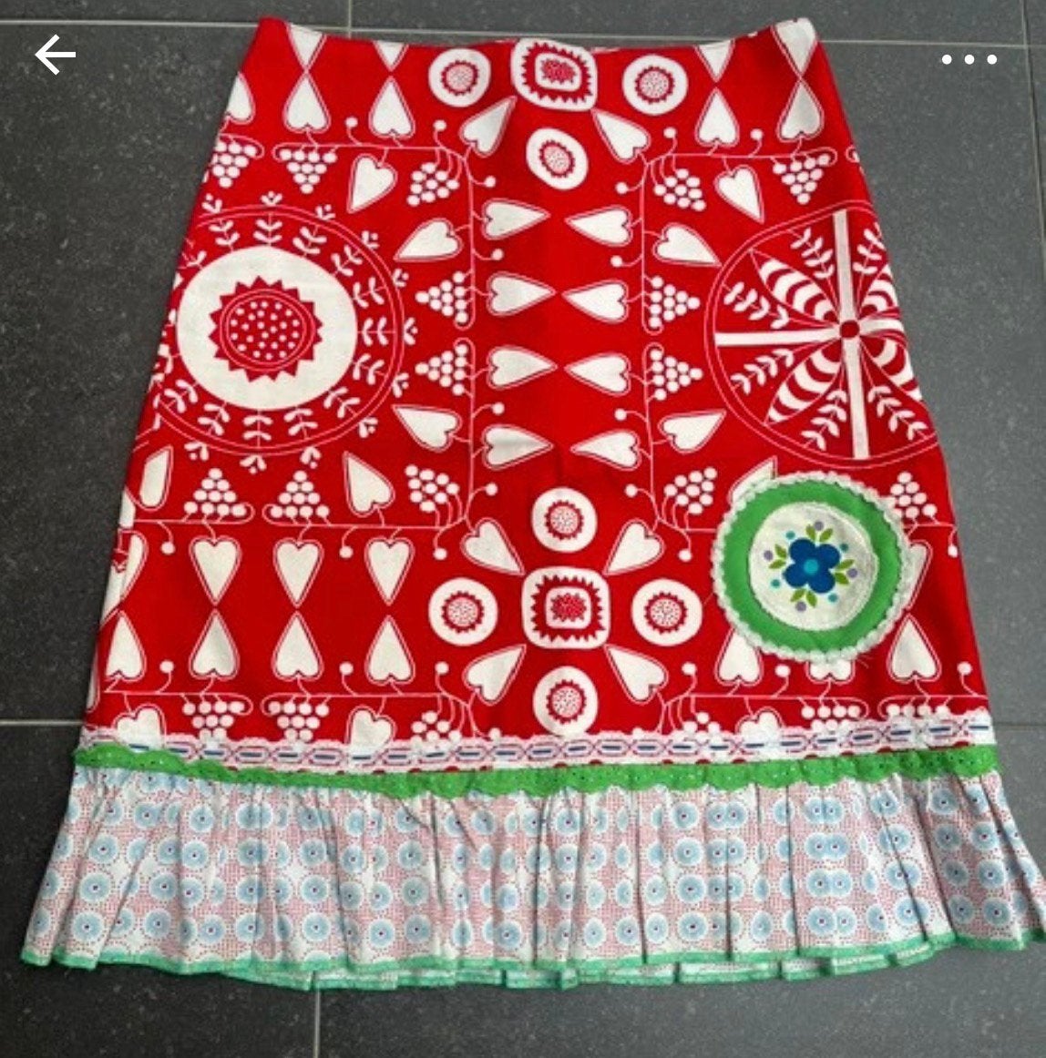 Vintage Talulabelle rok rood,wit motief maat S/ 36, Kleding | Dames, Rokken, Ophalen of Verzenden, Zo goed als nieuw, Talulabelle
