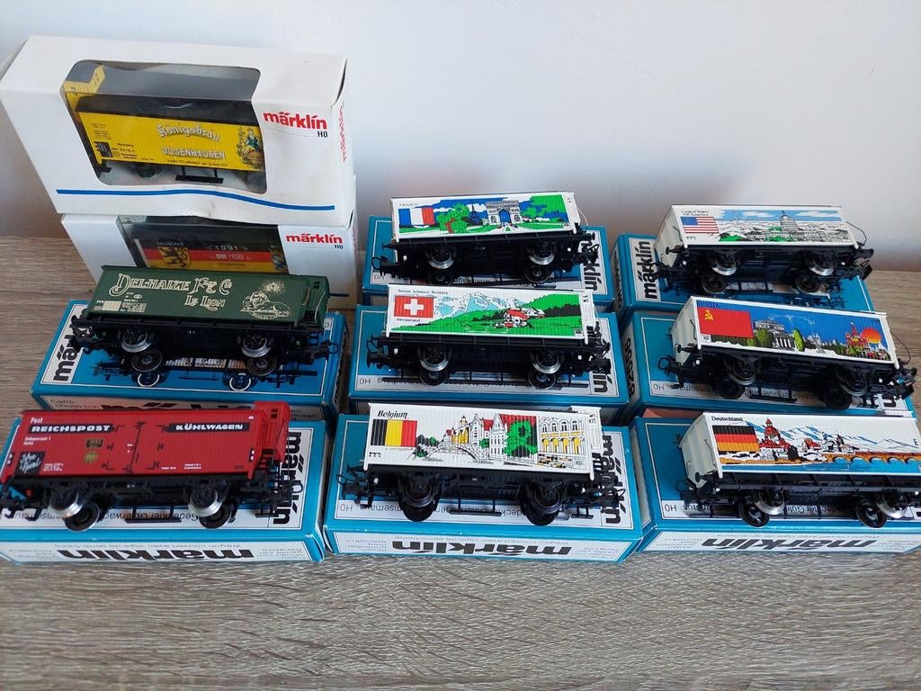 Märklin 4680 specials landen/vlaggen, Delhaize, DBDR1991 etc, Ophalen of Verzenden, Wisselstroom, Wagon, Märklin