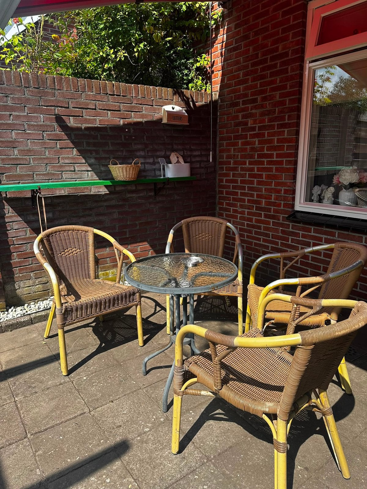 tuinset, Ophalen, 4 zitplaatsen, Zo goed als nieuw, Stoel