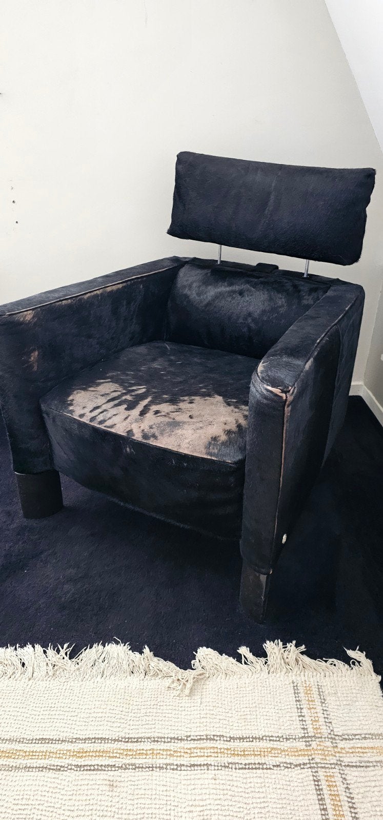 lederen fauteuil koeienhuid, Ophalen, Gebruikt, 75 tot 100 cm, Leer