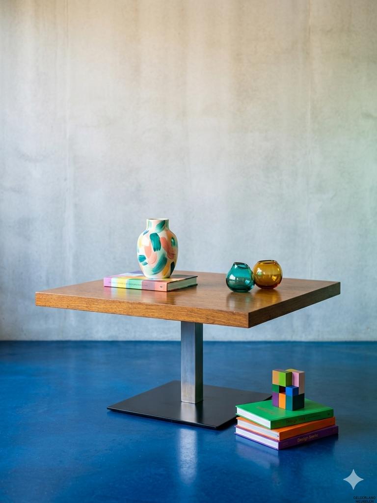 Titel: Vintage Gelderland salontafel jaren 70 – Dutch Design, Ophalen, Vintage design, 100 tot 150 cm, Vierkant