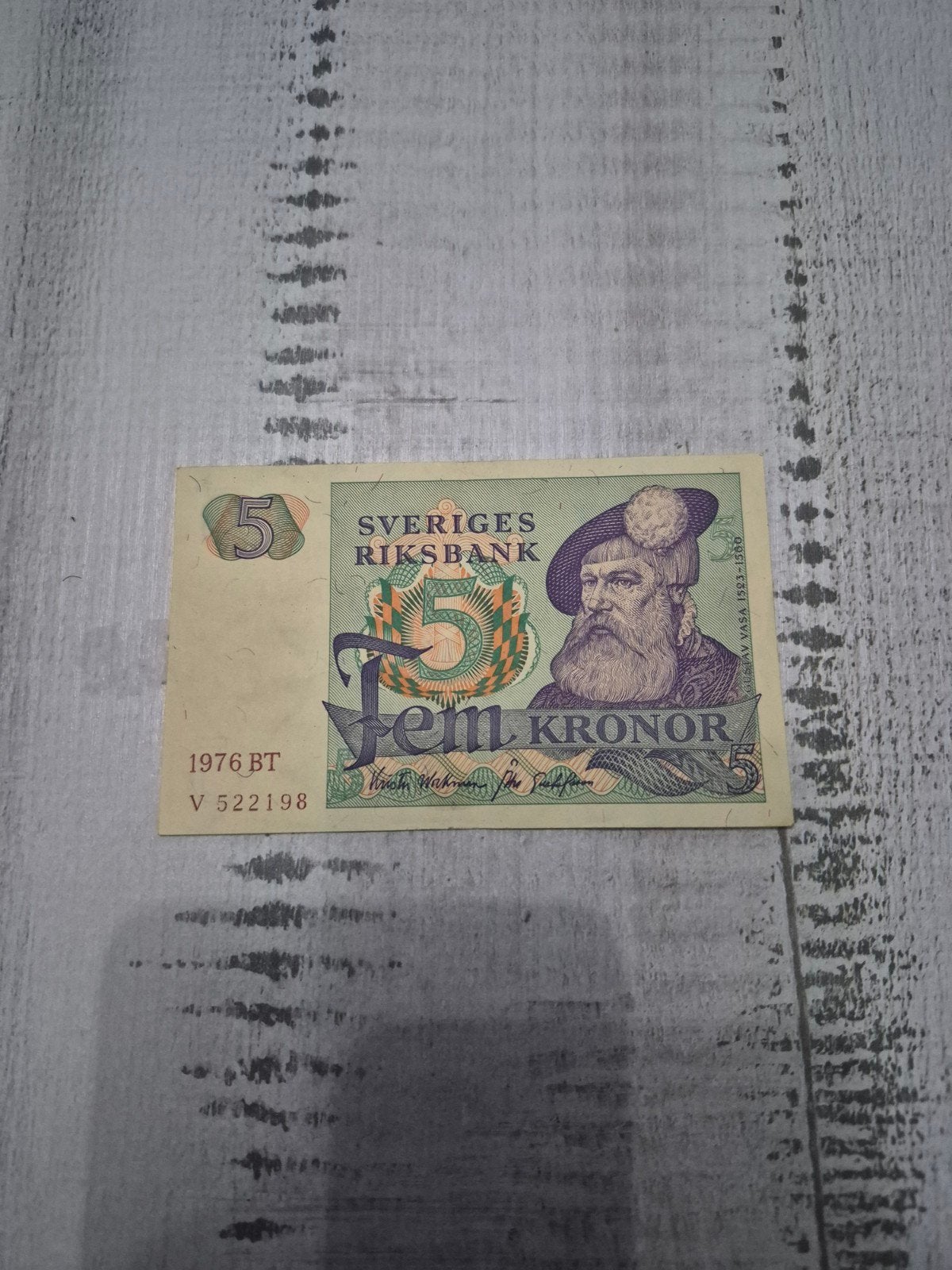 Zweedse 5 Kronor biljet uit 1976 - Gustav Vasa, Postzegels en Munten, Ophalen of Verzenden, Overige landen