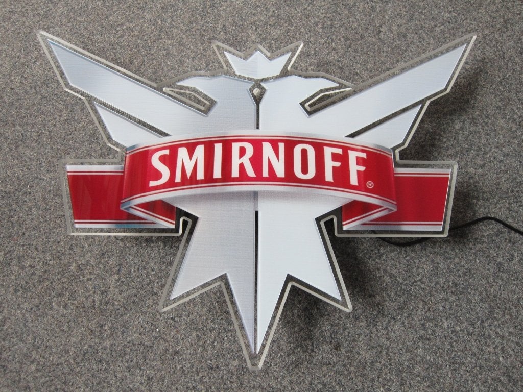 SMIRNOFF LAMP LICHTRECLAME, Ophalen, Zo goed als nieuw, Lichtbak of (neon) lamp