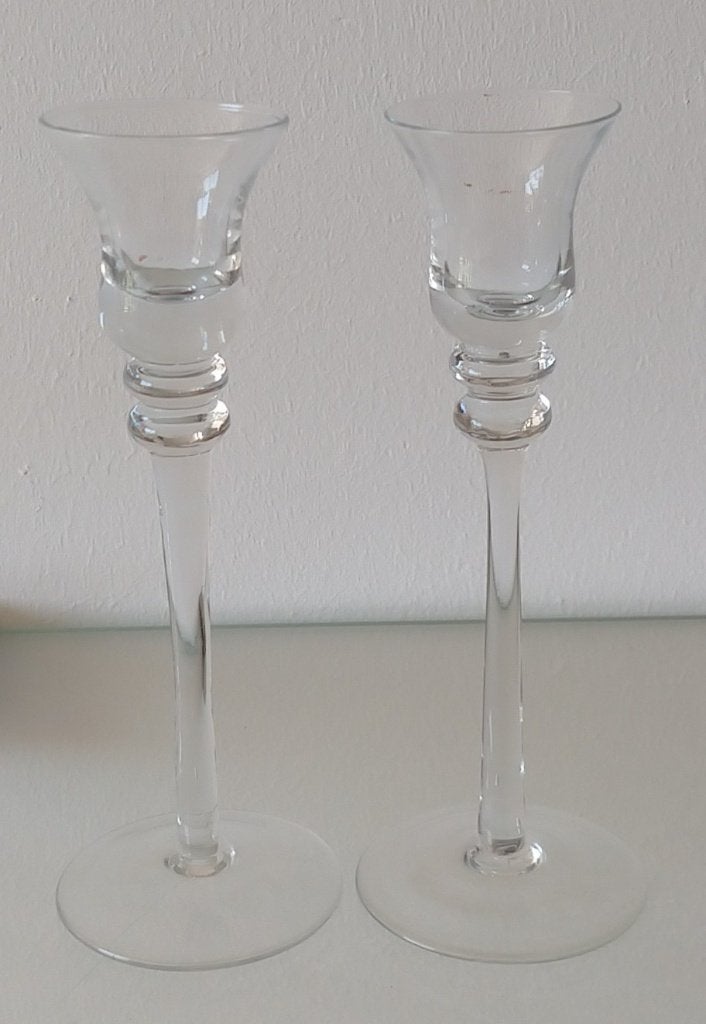 antieke Royal Leerdam Decora glazen kandelaars, volgnr 36, Ophalen of Verzenden