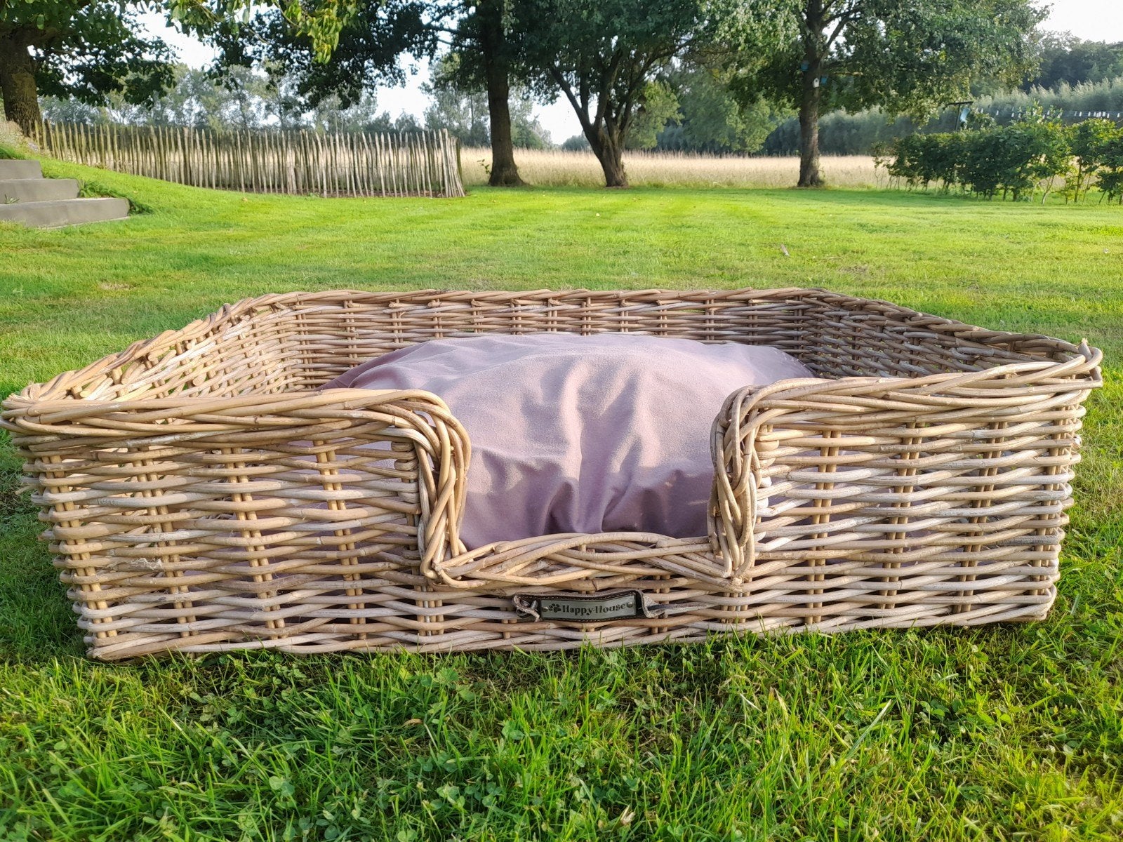 rieten hondenmand van happy house xxl, Dieren en Toebehoren, Ophalen, Riet