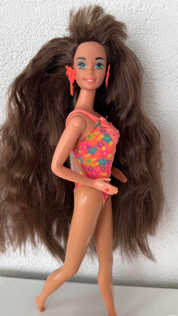 Barbie Glitter Hair Teresa  in Glitter beach badpak, Ophalen of Verzenden, Zo goed als nieuw, Pop