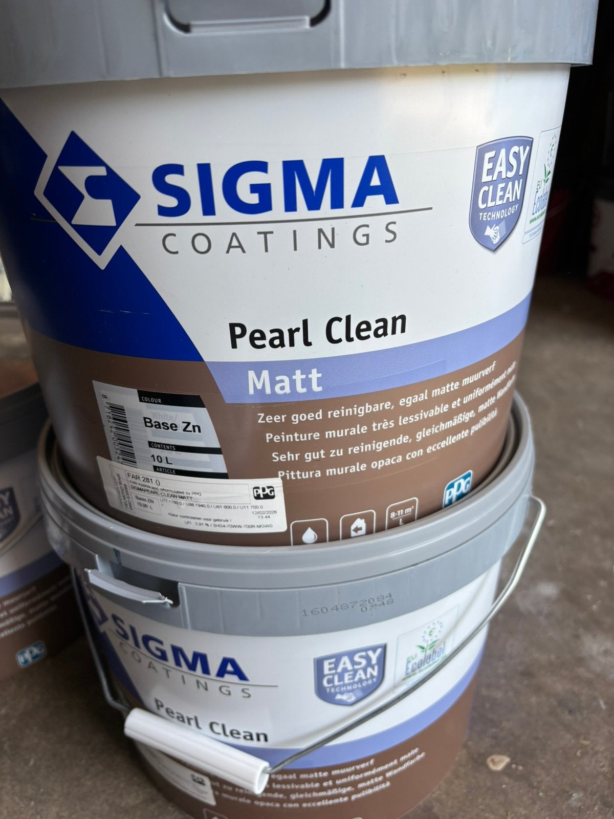 3 maal 10 liter blauw pearl clean afwasbare muurverf, Doe-het-zelf en Verbouw, Verf, Beits en Lak, 10 tot 15 liter, Ophalen, Zo goed als nieuw